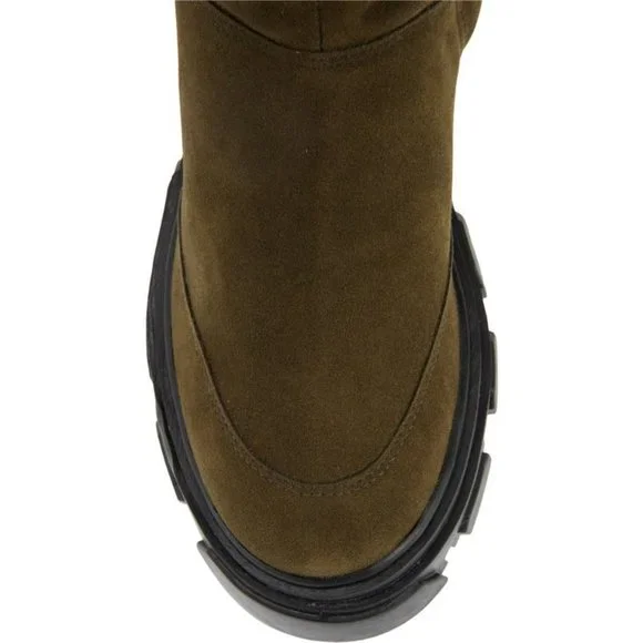 FARM RIO Embroidered Suede Tall Knee High Lug Sole Boot Green Suede 7.5 NEW - Picture 7 of 14